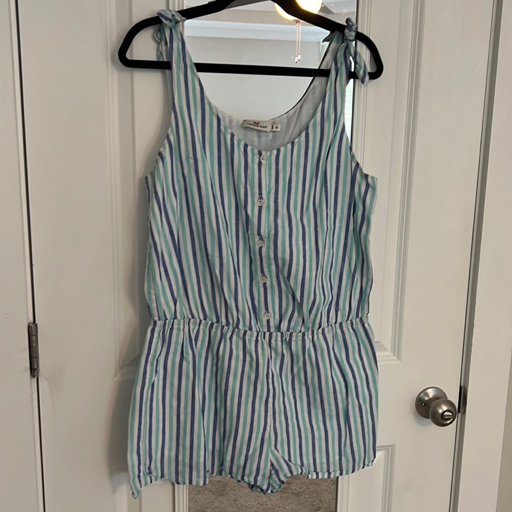 Button Front Stripe Romper - image 1